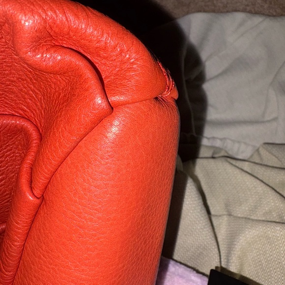 MCM Orange Tote Bag with Gold Handles‎